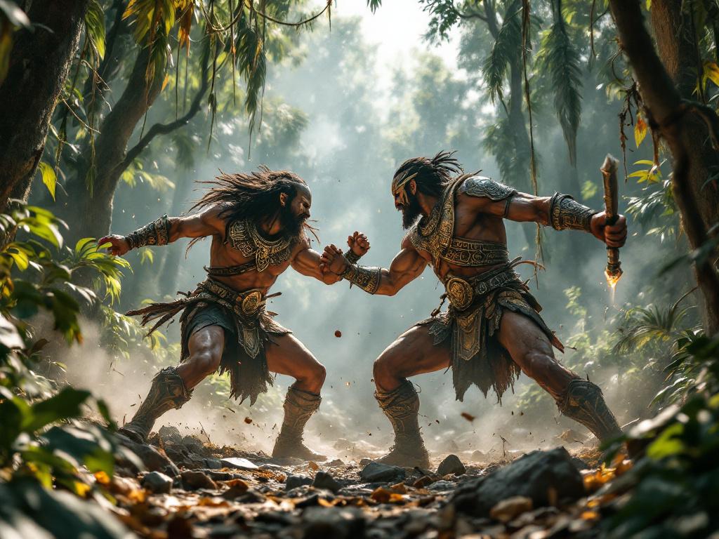 Sur cette image on peut apercevoir 2 pokdemon entrain d'affronter un bang de méchant pokemon