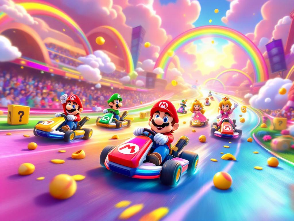 Sur cette image, je vous montre un mario entrain de faire une course avec ces participant