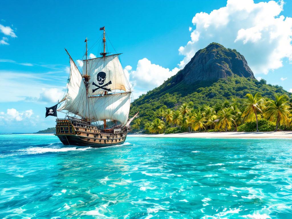 Sur cette image, je vous montre un bateau entrain d'arriver sur une iles