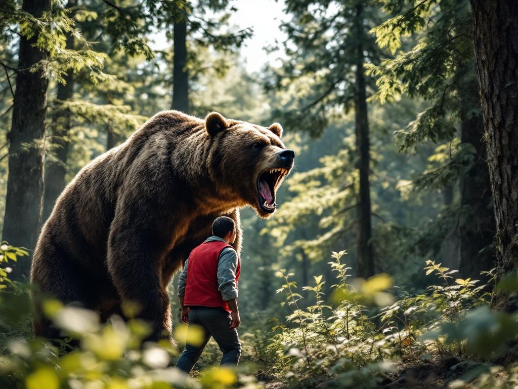 On peut apercevoir un ours.