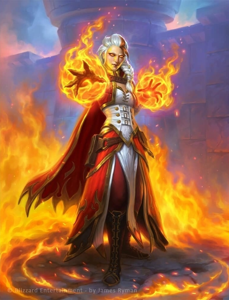 Sur cette image, je vous montre un mage feu entrain d'utiliser sa combustion pour frapper fort sur le boss.