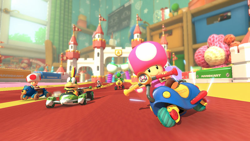 Sur cette image, je vous montre toadette entrain de faire une courses avec beaucoup de participant